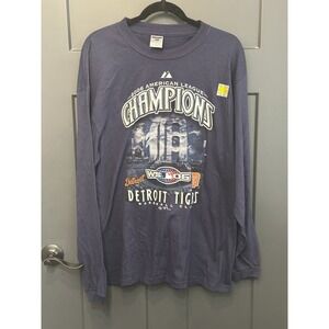 Detroit Tigers T Shirt 2006 American‎ League Champs MLB Adult L Baseball